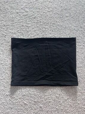 Edikted Black Tube Top with Pink Logo Tag